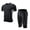 Grey, variant on Mens Fitness Suit Mens Short Sleeved Quick Drying Elastic Tights Training Yoga T Shirt Running Sportswear Two Piece Set
