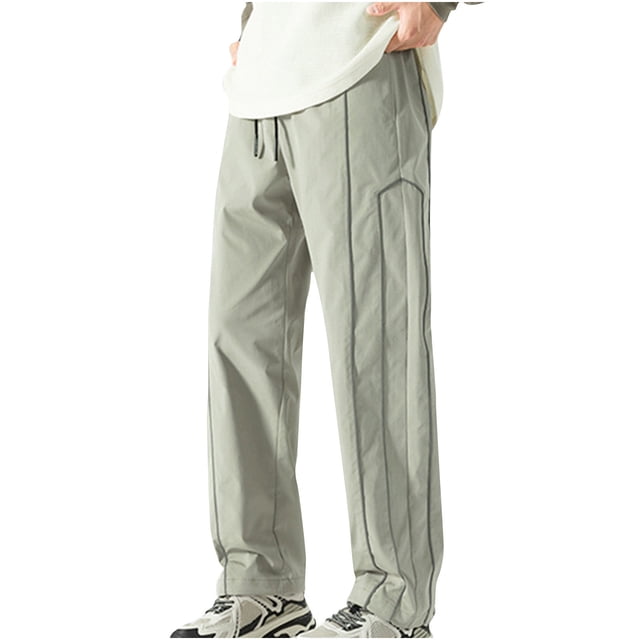 Pantalones largos para hombre, estilo exterior, a la moda, impermeables, lisos, informales, con cintura elástica y bolsillos, pantalones cargo para hombre.