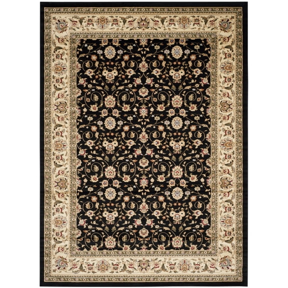 SAFAVIEH Lyndhurst Sarah Floral Area Rug, Black/Ivory, 8' x 10'