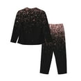 thumbnail image 2 of Junzan Rose Gold Glitter1 Print Womens Pajama Sets,Long Sleeve Button Down For Women Pjs 2 Piece, 2 of 9