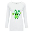thumbnail image 3 of Pompotops T-Shirt à Manches Longues Col Rond Femme Casual St. Patrick Top Chemisier, 3 of 5