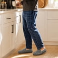 thumbnail image 6 of Alpine Swiss Moccasin Slipper Genuine Suede and Faux Shearling Lining, Gray, Men, 6 of 8