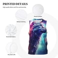 thumbnail image 3 of Pofeuu Starry Multicolored Wolf Print Basketball Jersey, Shirts for Men Youth Basketball Jersey Crew Neck-Large, 3 of 6