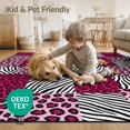 thumbnail image 4 of ODIKA Leopard Pink Abstract Spotted Interlocking Block Layout Print Pet Friendly & Kids Safe Play for Playroom, Bedroom, Reading Nook, 4 of 7