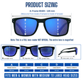 thumbnail image 3 of proSPORT Reading Sunglass Reader Horn Rimmed Browline Blue Mirror Men Women Black NOT BIFOCAL, 3 of 5