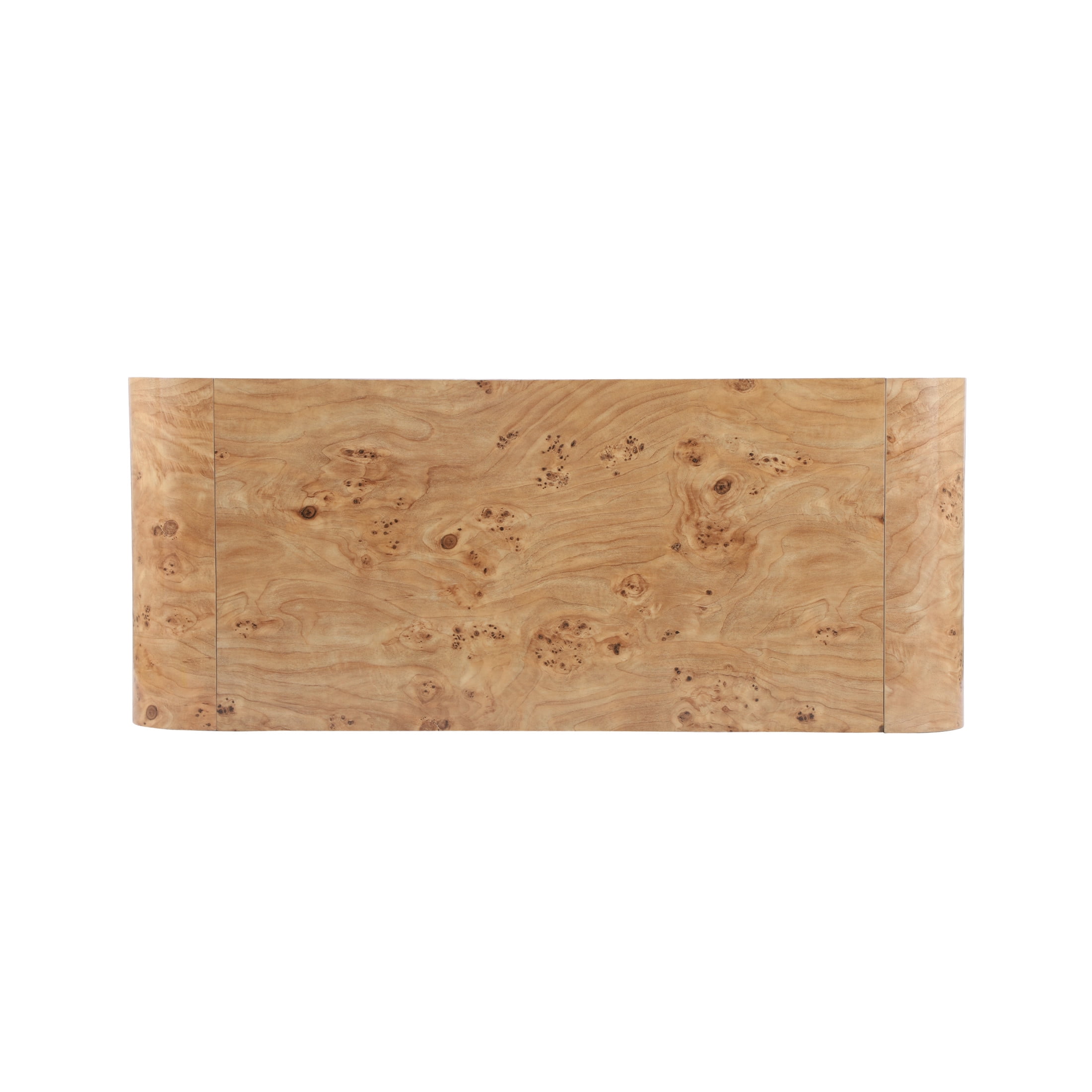 Christopher Knight Home 53.7" Waterfall Coffee Table with Burl Veneer, Curved Edges, Natural