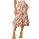 thumbnail image 1 of Falmidi fluicon dobladillo con volantes escalonados y cintuelástiestampapamujer Beige Rosa-floral S, 1 of 6