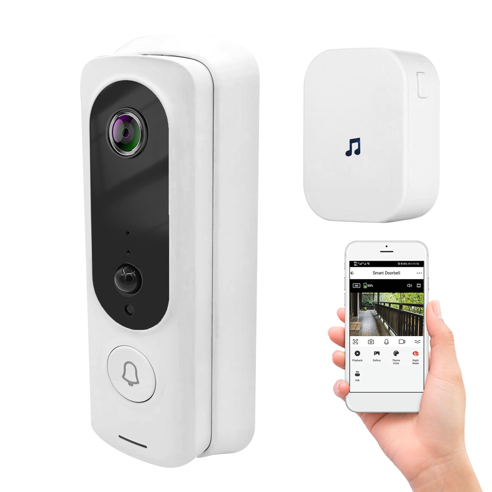 WiFi Video Doorbell Wireless 1080P HD 2-Way Audio Motion Detection