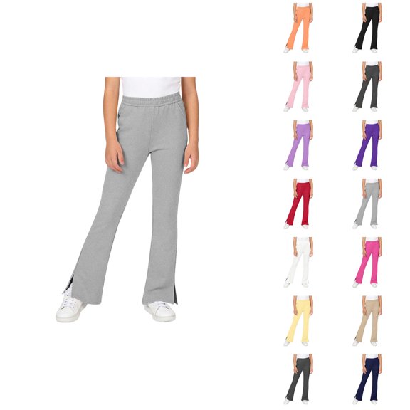 Girls Stretch Flared Pants Casual Trousers With Split For Autumn