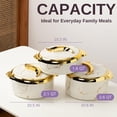 thumbnail image 4 of 3-Piece Insulated Casserole Hot Pot Set: Hot Pack Food Warmer in Beige (1.6L, 2.5L, 3.5L), 4 of 5