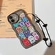 thumbnail image 2 of Compatible for iPhone 12 Case, Cute Clear Cartoon Bear Animal with Heart Beaded Lanyard Wrist Strap for Women Girly, Soft TPU- Monster, 2 of 4