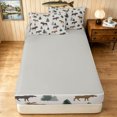 thumbnail image 4 of Manfei Funny Elk Zipper Twin Comforter Sets with Fitted Sheet and 2 Pillowcases, Woodland Pine Tree Zipper Bedding Set, Tan Brown, Gray Reversible, 4 Pieces, 4 of 7