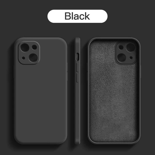 Original Square Liquid Silicone Phone Case For iPhone 14 13 12 Pro Max Mini Plus SE 2023 Shockproof Back Cover
