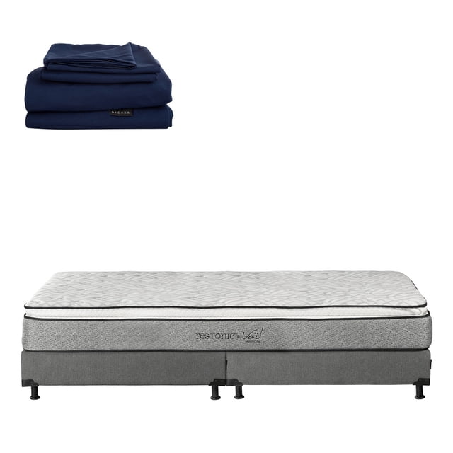Colchón King Size Dicasa Vail + Box Base Cama + Sábanas Softy