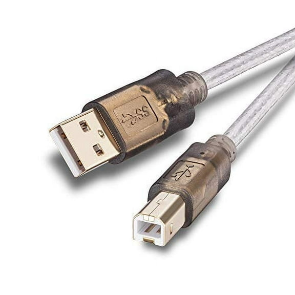 Printer Cable 12Ft,2.0 Printer Scanner Cable Cord USB Type A Male to B Male High Speed for HP, Canon, Lexmark,Dell, Xerox, Samsung etc(12 Ft/4M)