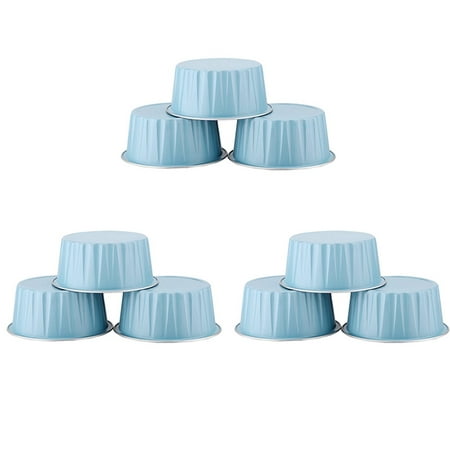 

300Pcs 5Oz 125Ml Disposable Cake Baking Cups Muffin Liners Cups with Lids Aluminum Foil Cupcake Baking Cups-Blue