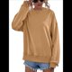 thumbnail image 2 of Sudadera de Larga para Mujer, Holgada, para Hacer Ejercicio, para Salir, Informal, con Capucha Camello S, 2 of 10