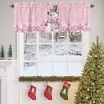 thumbnail image 4 of Valances for Windows Snowman Pink Snowflakes Christmas Rod Pocket Short Curtain for bathroom living room bedroom Winter White Snowflakes 1 Panel 54x18in, 4 of 7