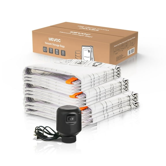 Wevac Combo Vacuum Storage Bag (3 Jumbo, 3 Large, 3 Medium) | Space Saver Compression with Premium Electric Pump