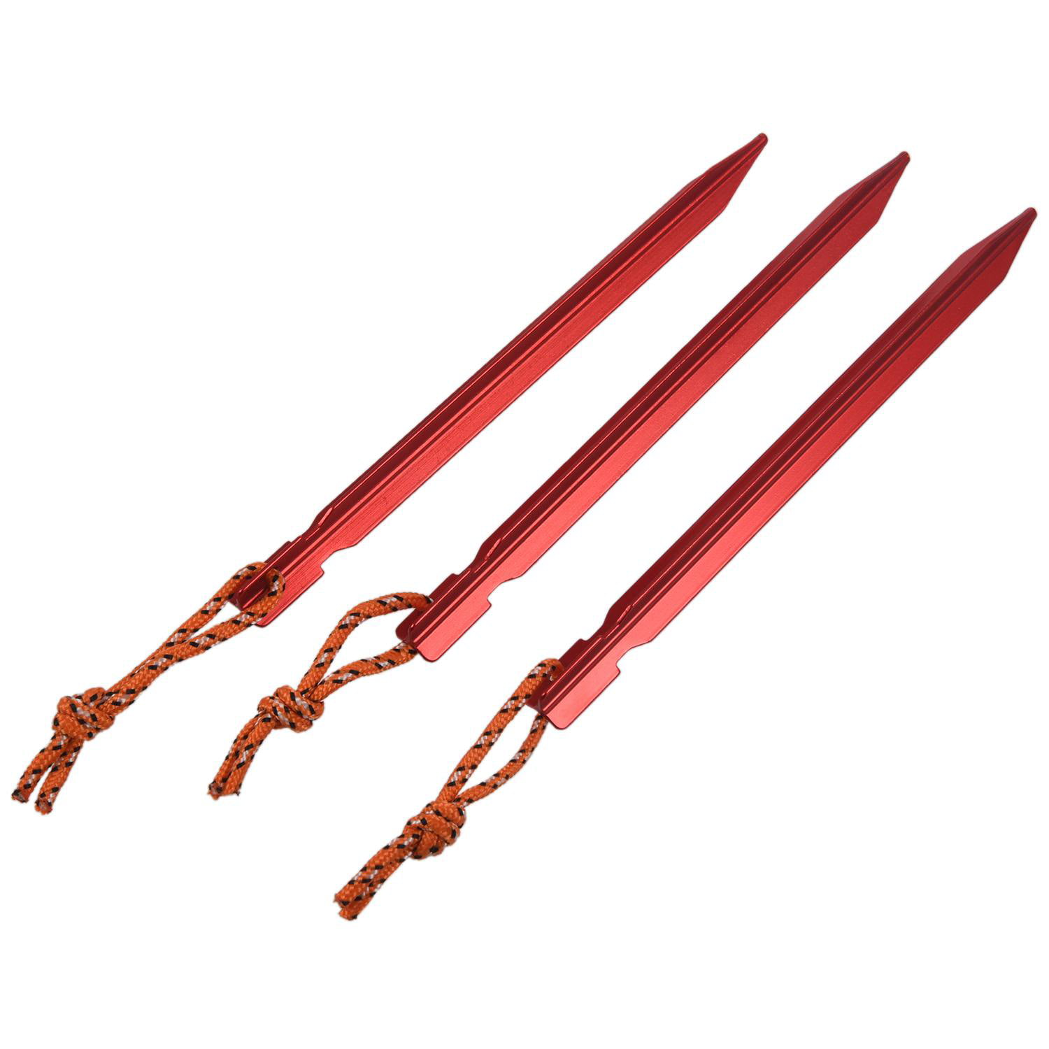 10 PC Aluminium Alloy 7" Red Camping Trip Tent Pegs Stake Nail Red& 