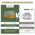 thumbnail image 3 of WUKHG 6x12ft Wooden Greenhouse with Pine Wood Frame & Polycarbonate Panels, Walk-In Outdoor Greenhouse with Reinforced Roof, Lockable Door & Roof Vents for Backyard Garden, 3 of 8
