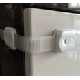 thumbnail image 3 of Cerraduras para niños de fácil instalación, cerraduras de seguridad sin llave con adhesivo 3M para gabinetes, cajones, refrigeradores, hornos, lavadoras, inodoros, armarios y papeleras (paquete de 4), 3 of 4