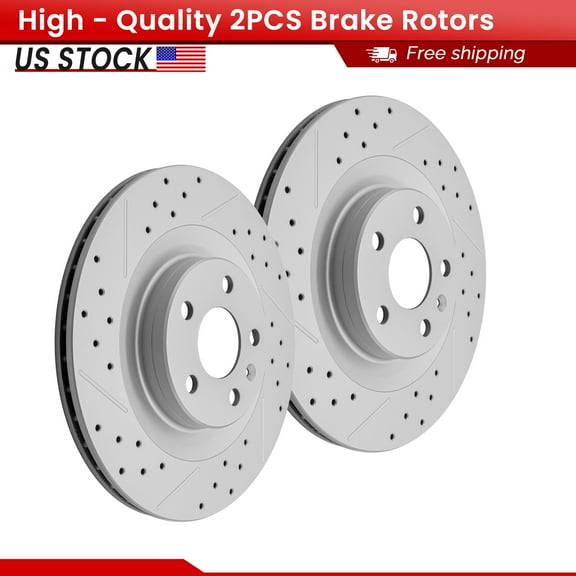 ACB ZONE Rear Brake Rotors Set for Volvo XC60 XC90 S60 S90 V60 V90, Drilled & Slotted Disc Rotors Kit (982109)