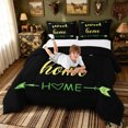 thumbnail image 3 of meiyoeat Rustic Home Sweet Full Size Comforter Sets for Adults Men Women, Arrow Quote Bedding Comforter Set, Black, Black Reversible, 3 Pieces, 1 Comforter and 2 Pillowcases, 3 of 6