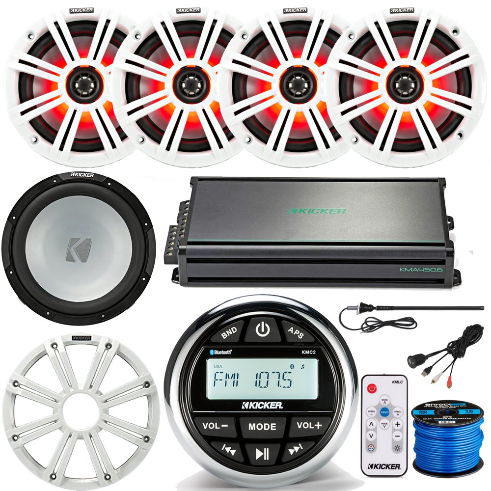 KMC2 Kicker GaugeMount MarineGrade Bluetooth Receiver Media Player, 4