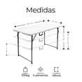 thumbnail image 3 of Raganet, Mesa Plegable de Plastico, 121Centimetros de Largo, Ajustable a 3 Diferentes Alturas, Plástico Resistente para Interiores y Exteriores, Forma Rectangular, Plegable en Portafolio Color Blanco., 3 of 9