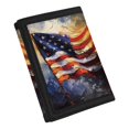 thumbnail image 2 of FUIALDOLG Polyester Kids Trifold Wallet with Compact Lightweight Children's Wallet for Travel, Painted American Flag Design Teen Wallet, 2 of 6