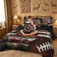 thumbnail image 4 of meiyoeat Boys Football Games 7 Pieces Full Size Bedding Sets For Kids,Vintage American Flag Pattern Full Size Bed in a Bag For Boys,Black Reversible, 4 of 7