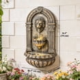 thumbnail image 3 of Outsunny Wall-Mounted 3-Tier Outdoor Fountain with LED Lights, 3 of 10