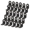 thumbnail image 1 of Soporte de ángulo metálico negro de 16x16mm, sujetador de estante, protector de esquina para estantería de madera, 30pcs, 1 of 7