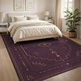 thumbnail image 3 of ODIKA 8'x10' Washable Area Rug Gold Burgundy Mystical Celestial Design Ornate Symbols with Star and Moon Motifs for King Size Bedroom Under Bed, Master Suite, Non-Shedding, Easy Care, 3 of 7