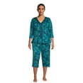thumbnail image 7 of The Pioneer Woman 3/4 Sleeve V-Neck Top and Cropped Pant Pajama Set, 2-Piece, Women's, 7 of 7