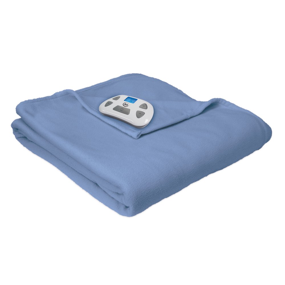 Serta MicroFleece Electric Heated Blanket, Full, Blue