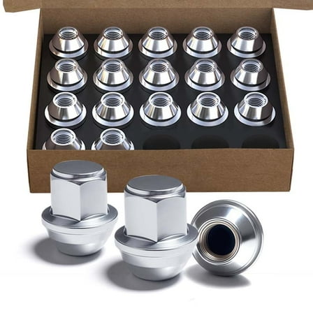 M14x1.5 Lug Nuts, Chrome Closed End Lug Nut Replacement 21mm Hex for Ford Lincoln Wheel Aftermarket Wheel - 20pcs