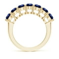 thumbnail image 2 of ANGARA Lab Grown 3.22 Ct Half Eternity 7 Stone Blue Sapphire Wedding Band for Women in 14K Yellow Gold (Size-4.5mm) | Anniversary, Jewelry Gift for Women | Lab-Grown Blue Sapphire Ring, 2 of 8