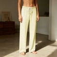 thumbnail image 6 of Jesvior Women'S Striped Loungewear Pants Straight Leg Full Length Sleep Pants with Drawstring Elastic Waist Soft Knit Pajama Trousers for Casual Daily Wear, 6 of 8