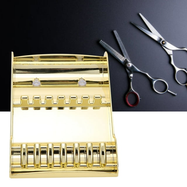 Scissors Holder Professional Hair Shears Holder Durable Haircut Scissors Storage Rack Hairdressers For Professional Barber Shop Gold,Silver