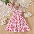 thumbnail image 7 of CYRBOKO Dresses for Girls, Floral Print A-line Summer Drawstring Bow Casual Dresses Red Size 7-8 T, 7 of 7