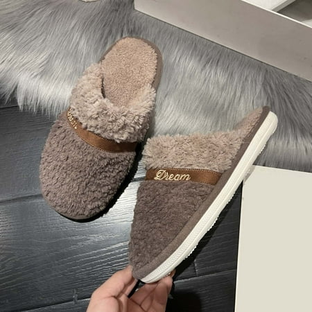 

uikmnh Warm Slippers Womens Slippers Indoor Home Cute Fashion Contracted Lightweight Winter Warm Cotton Slippers 7