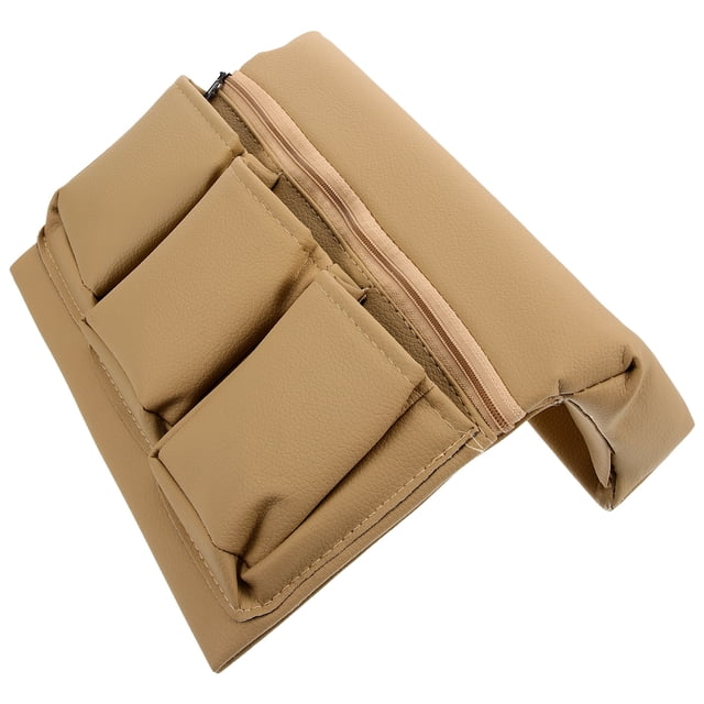 Luxshiny Apoyabrazos Para Auto Con Organizador Y Bolsillo En Color Beige De Piel