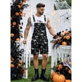 thumbnail image 5 of Bindefon Bibs Overalls Men Work Coveralls Shorts Printed Jumpsuit(Ghost,XL), 5 of 9