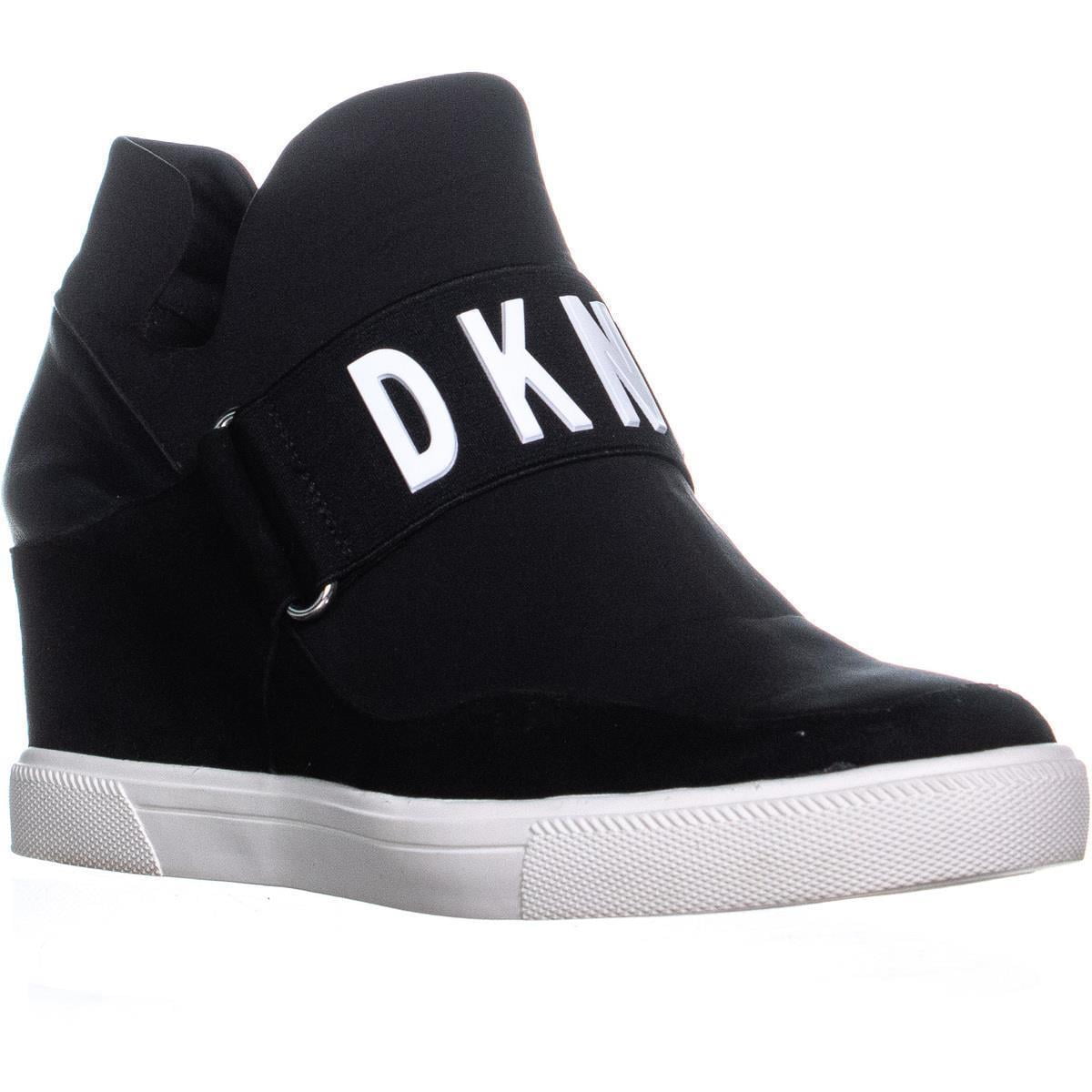 håndled tempo klipning Womens DKNY Cosmos Slip On High Top Wedge Sneakers, Black, 5 US -  Walmart.com