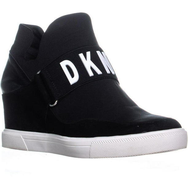 DKNY - Womens DKNY Cosmos Slip On High Top Wedge Sneakers, Black, 5 US ...