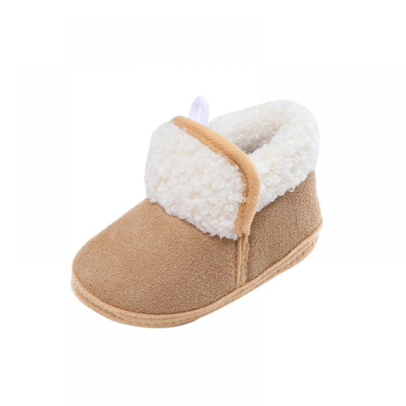 Unisex Newborn Baby Cotton Booties Non-Slip Sole for Toddler Boys Girls Infant Winter Warm Fleece Cozy Pure Color Shoes