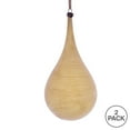 thumbnail image 3 of Vickerman 4" Tan Wood Grain Teardrop Christmas Ornament, Pack of 2, 3 of 3