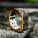 thumbnail image 2 of Anillo de acero inoxidable chapado en oro con personalidad simple anillo de acero de titanio para hombre, 2 of 5
